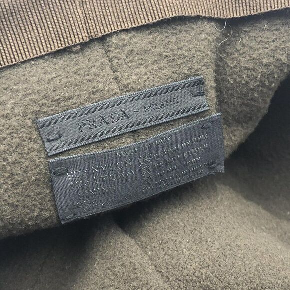 NWOT PRADA Brown Nylon Riding Cap Size M - Picture 8 of 11